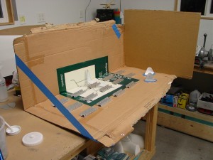 Cardboard paint booth