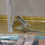 Right aileron bellcrank in wing